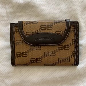 Brown Balenciaga Print Wallet